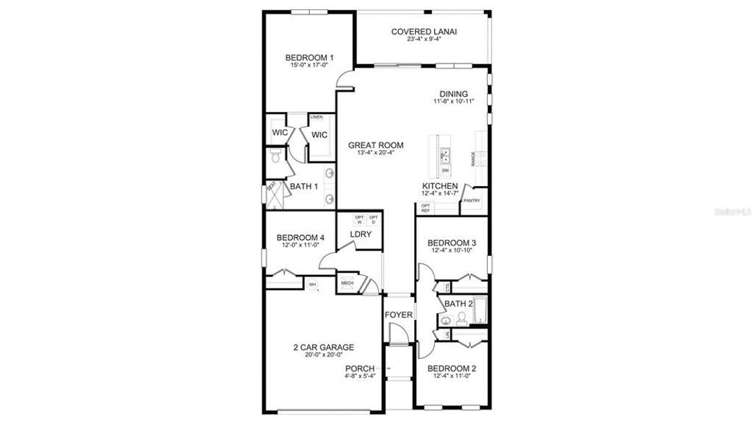 2D floor plan layout of this home in Ocala Preserve, Ocala, FL (Image 3).