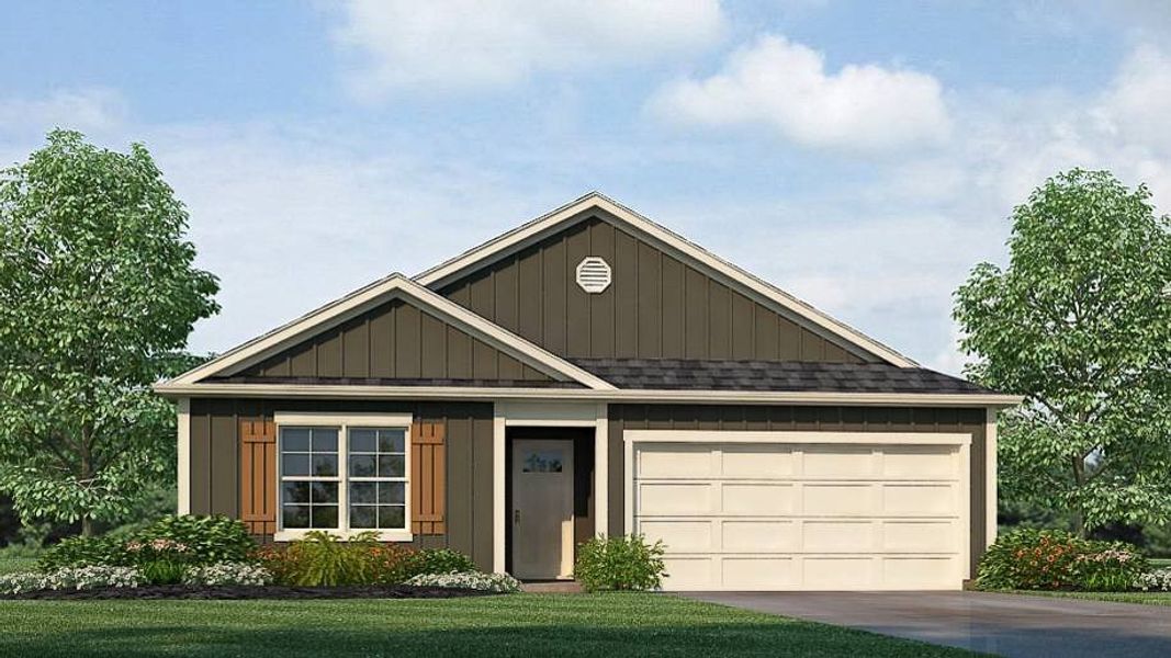 Representative exterior photo of a completed home built from the FREEPORT by D.R. Horton in Morford, Jackson, TN (Image 2).