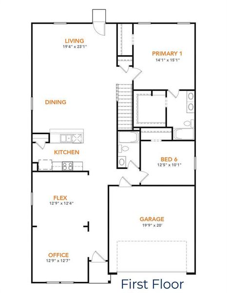 2D floor plan layout of this home in Waterside at Cedar Creek, Abilene, TX (Image 2). 2D floor plan layout of this home in Waterside at Cedar Creek, Abilene, TX (Image 2).