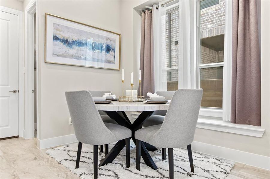 View of tiled dining area