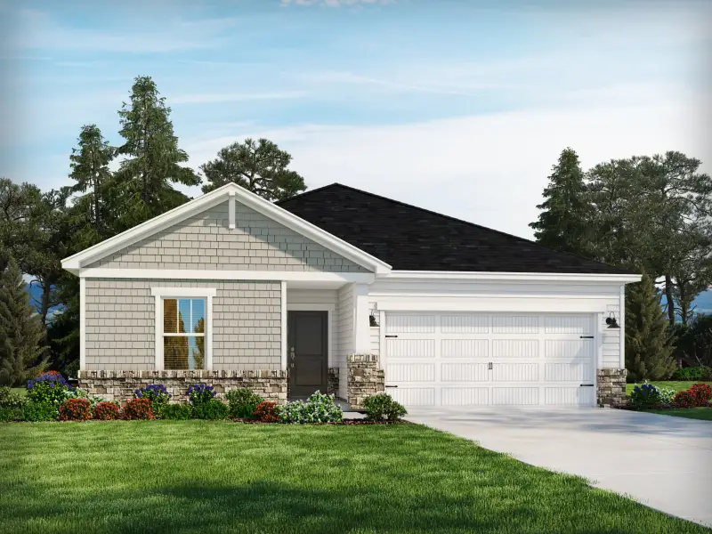 Representative exterior photo of a completed home built from the Buchanan by Meritage Homes in Creekside Point, Little River, SC (Image 5). Representative exterior photo of a completed home built from the Buchanan by Meritage Homes in Creekside Point, Little River, SC (Image 5).