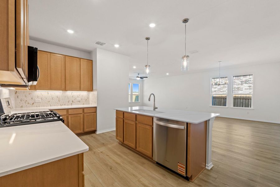 Furnished interior view inside a new home in Salerno - Classic Collection, Round Rock (Image 5). Furnished interior view inside a new home in Salerno - Classic Collection, Round Rock (Image 5).