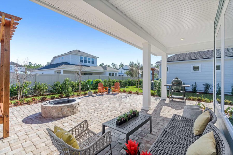 Exterior details and patio area of a home in Reflections 50' Front Load, Ponte Vedra (Image 3).
