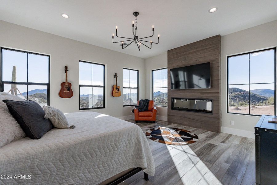 Owner Bedroom with Views and Fireplace