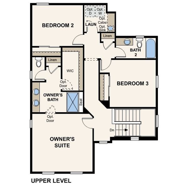 2D floor plan layout of this home in The Boulevard II Collection at Windler, Aurora, CO (Image 6).