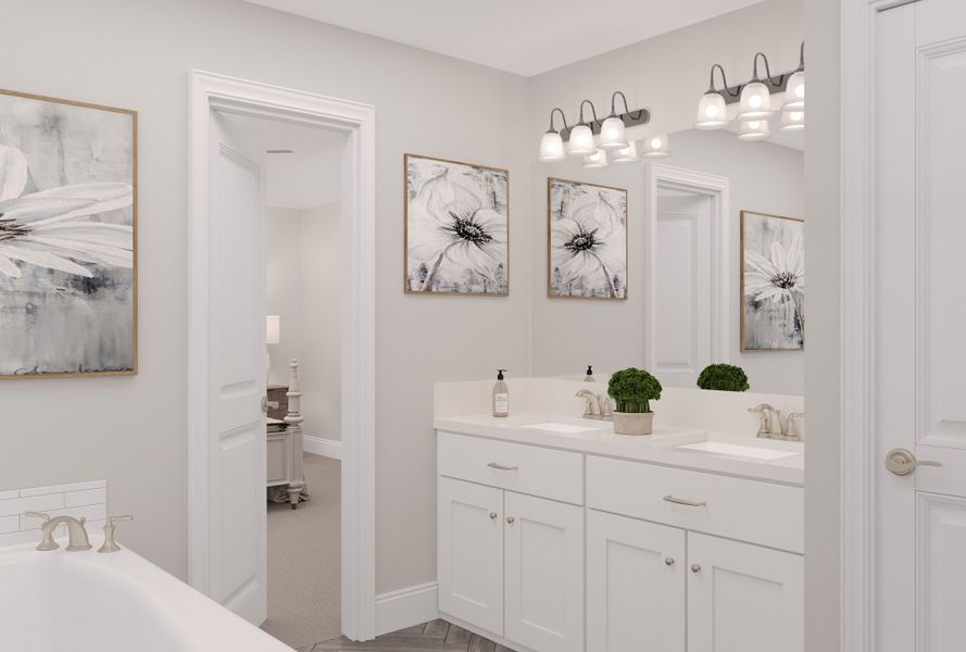 Representative furnished interior of a home built from the Bluebell by Beazer Homes in Saratoga, Aubrey (Image 6).