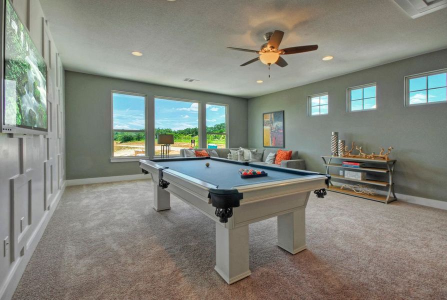 Representative furnished interior of a home built from the Madera II by Giddens Homes in Scofield Farms Estates, Georgetown (Image 163).
