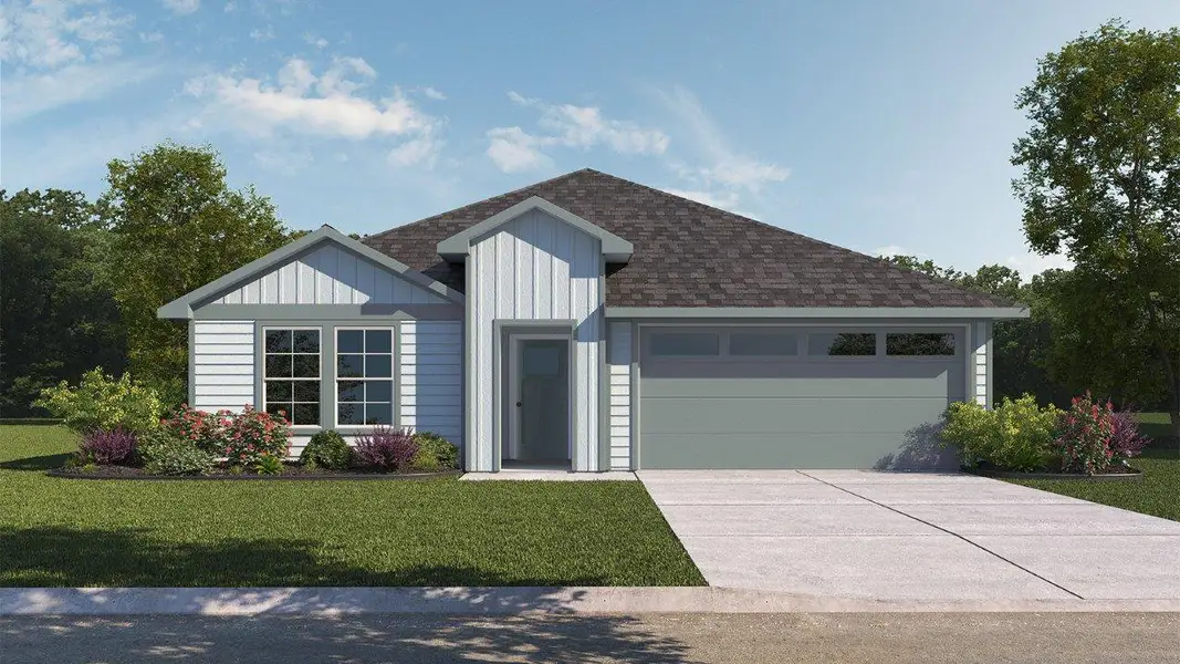 Representative exterior photo of a completed home built from the Texas Cali by D.R. Horton in Kokomo, Rockport, TX (Image 2).