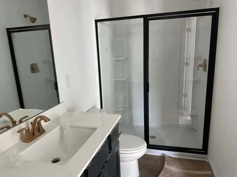 Primary Bathroom Walk-In Shower Construction Progress