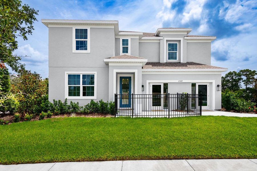 Model Exterior | Newcastle | Elevation 1 | Harrell Oaks | New Homes in Orlando, FL | Landsea Homes