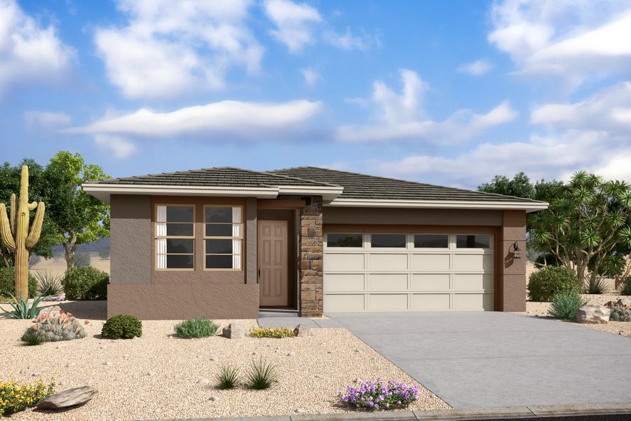 Representative exterior photo of a completed home built from the Shiloh by Beazer Homes in Highpointe at Northpointe, Peoria, AZ (Image 25).