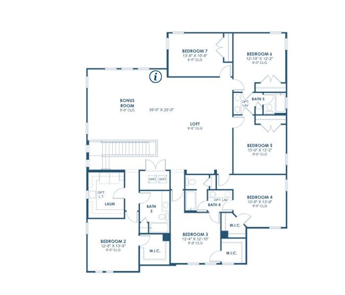 2D floor plan layout for the Granada I by Homes by WestBay in Oakfield, Parrish, FL (Image 4).