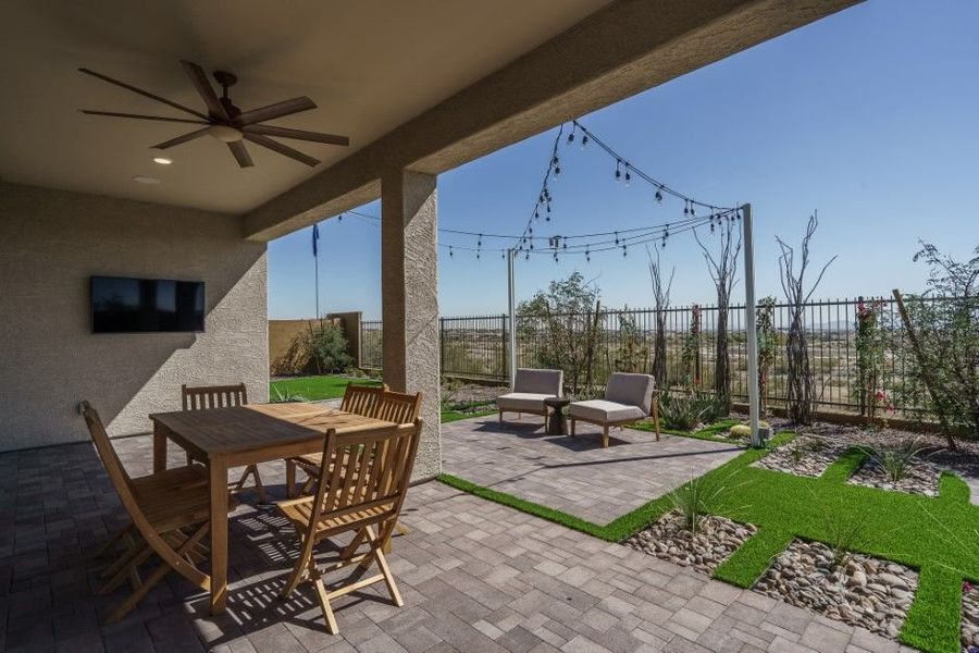 Exterior details and patio area of a home in The Ridge at Sienna Hills, Buckeye (Image 3).