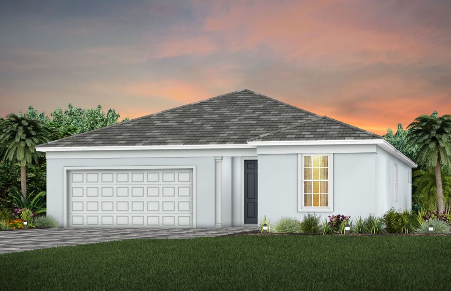 Front exterior of a new home in Costa Pointe, Vero Beach, FL, highlighting curb appeal (Image 1). Front exterior of a new home in Costa Pointe, Vero Beach, FL, highlighting curb appeal (Image 1).