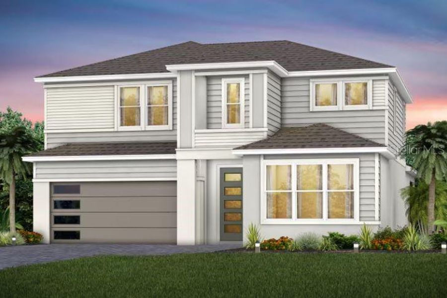 Exterior Design. Artistic rendering for this new construction home. Pictures are for illustrative purposes only. Elevations, colors and options may vary.