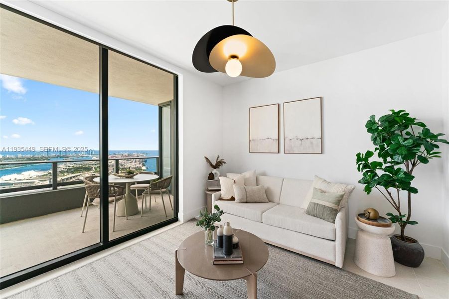 Furnished interior view inside a new home in , Miami (Image 16).