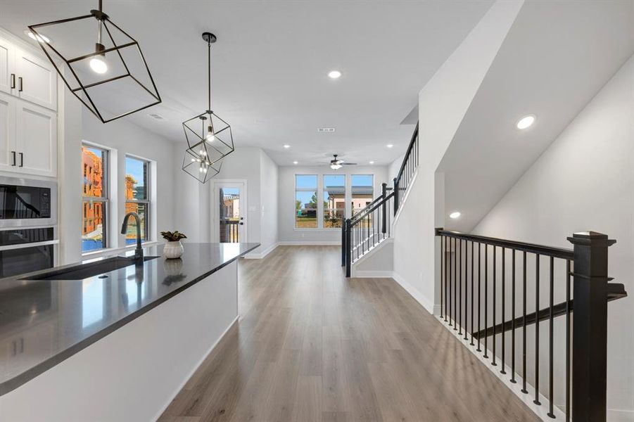 Furnished interior view inside a new home in Hillside at Las Colinas, Irving (Image 12). Furnished interior view inside a new home in Hillside at Las Colinas, Irving (Image 12).