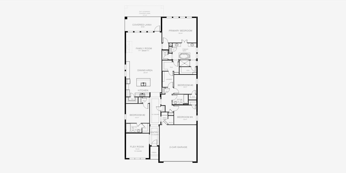 2D floor plan layout for the 2566F by Perry Homes in Star Farms At Lakewood Ranch 50', Lakewood Ranch, FL (Image 4).