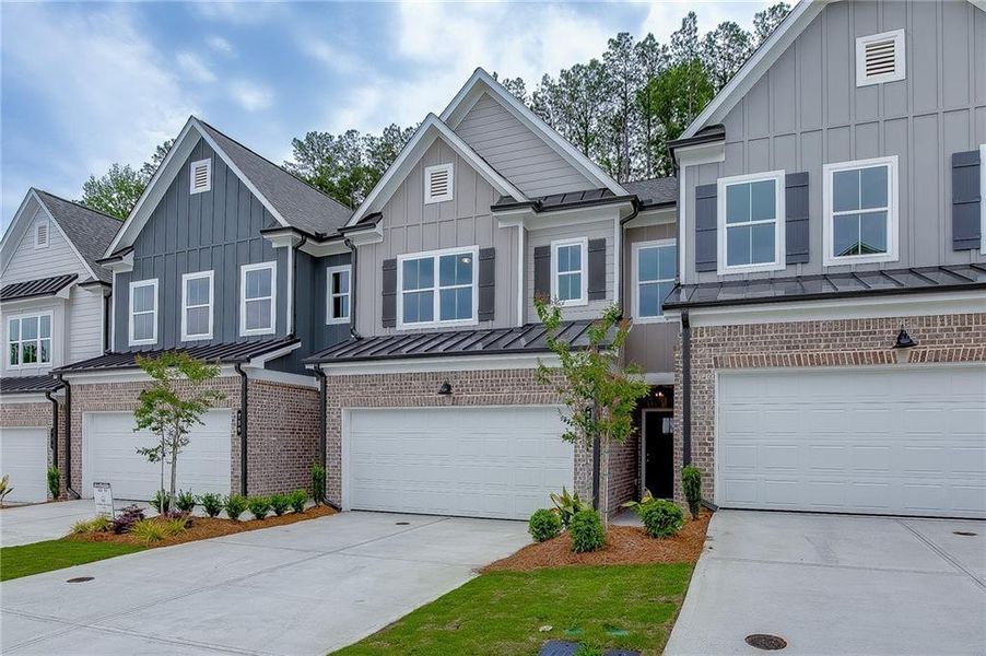 Front exterior of a new home in , Sugar Hill, GA, highlighting curb appeal (Image 20). Front exterior of a new home in , Sugar Hill, GA, highlighting curb appeal (Image 20).