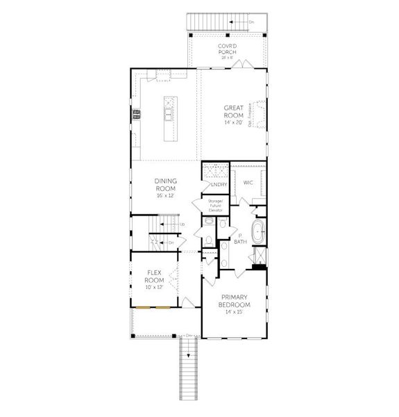 2D floor plan layout for the Avondale III - Single Family Homes by Dream Finders Homes in Rivercroft, Awendaw, SC (Image 5).