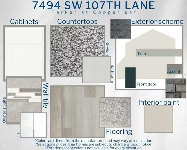 Sample of building materials used in homes in Copperleaf, Ocala (Image 3).