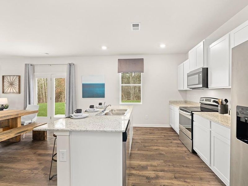 Furnished interior view inside a new home in Oaks at Cedar Grove, Fairburn (Image 30).