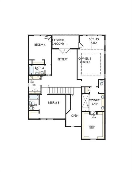 2D floor plan layout of this home in Havencroft, Woodstock, GA (Image 3).