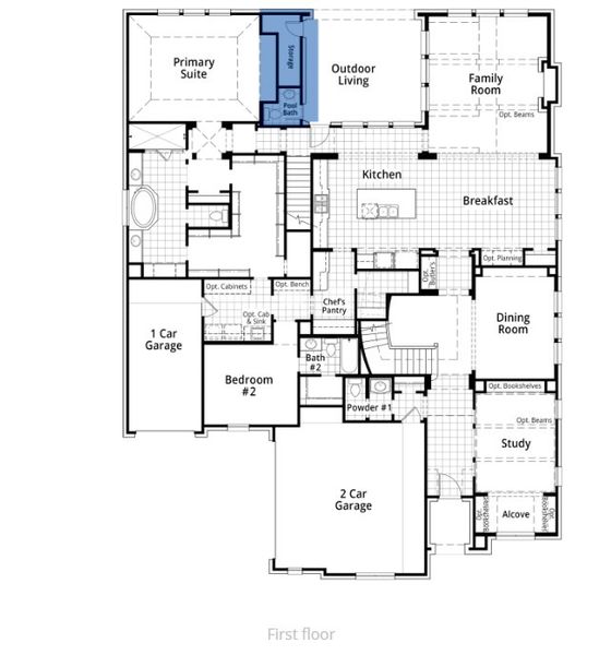2D floor plan layout of this home in The Grove Frisco: 74ft. lots, Frisco, TX (Image 2). 2D floor plan layout of this home in The Grove Frisco: 74ft. lots, Frisco, TX (Image 2).