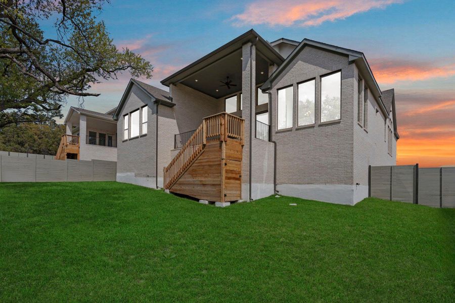 Rear of Home and Private Backyard