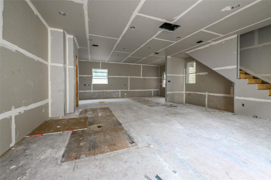 Living room opens to the kitchen