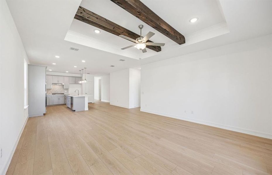 Beautiful beams in tray ceiling in gathering room Beautiful beams in tray ceiling in gathering room