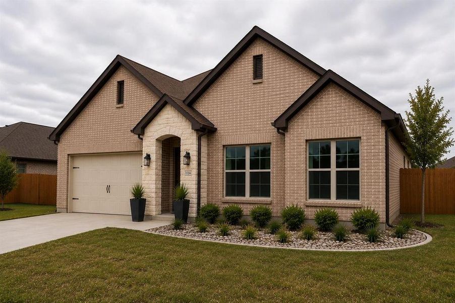 Front exterior of a new home in , Sherman, TX, highlighting curb appeal (Image 1). Front exterior of a new home in , Sherman, TX, highlighting curb appeal (Image 1).