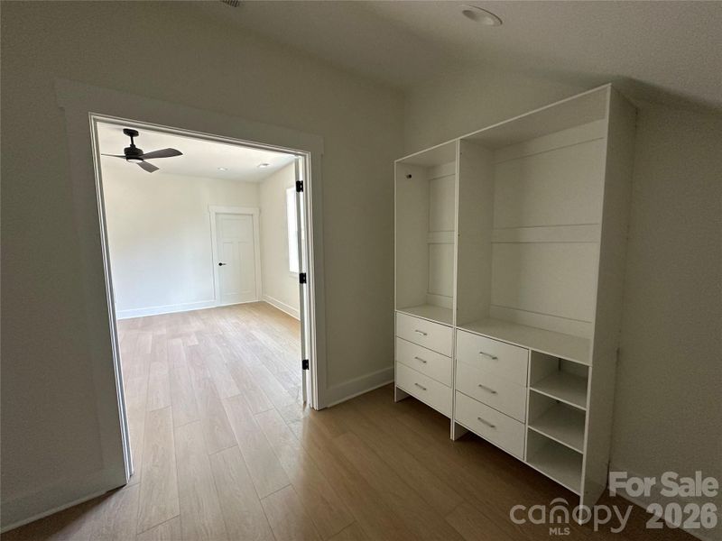Upper level oversized closet