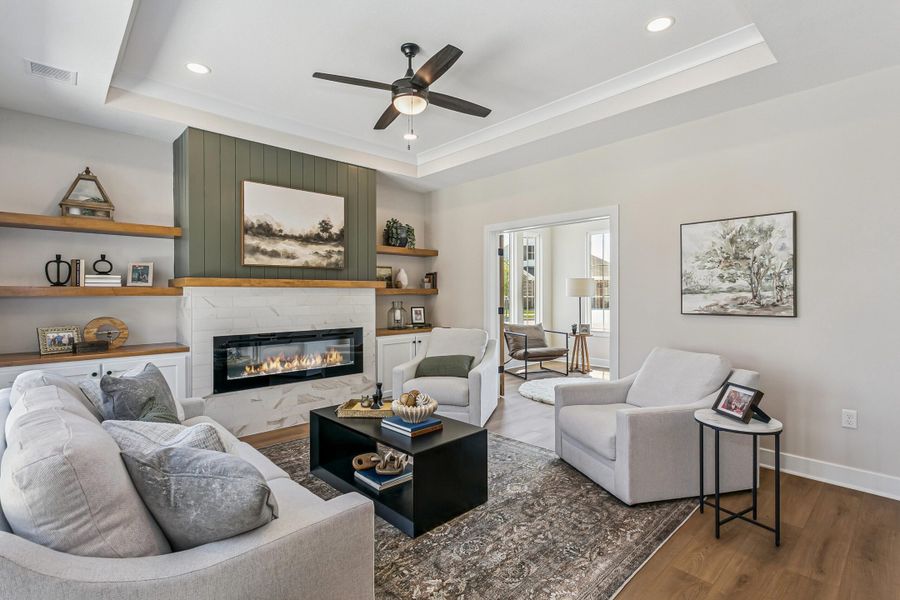 Representative furnished interior of a home built from the Bedford by Perfection Builders in The Courtyards at Cornerstone, Andover (Image 6).