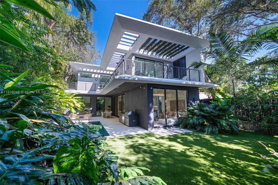 Exterior details and patio area of a home in , Miami (Image 29). Exterior details and patio area of a home in , Miami (Image 29).