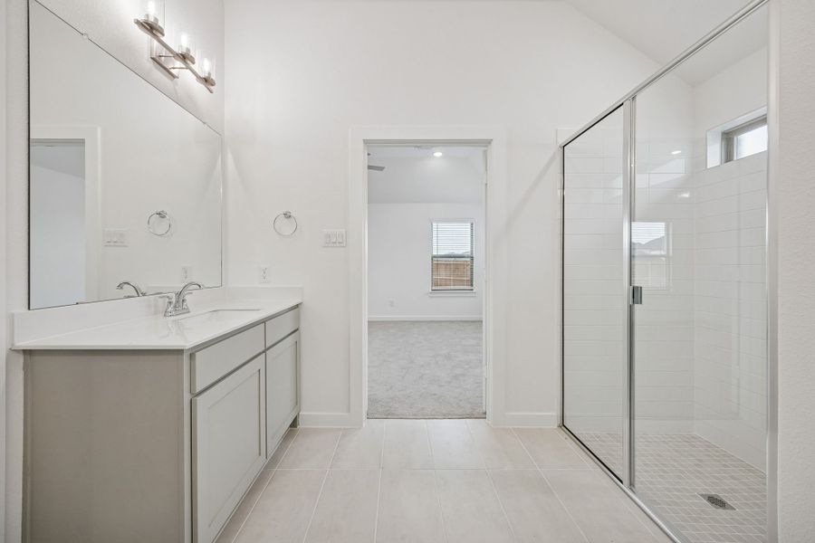 Primary Bathroom in the Gilmour II home plan by Trophy Signature Homes – REPRESENTATIVE PHOTO