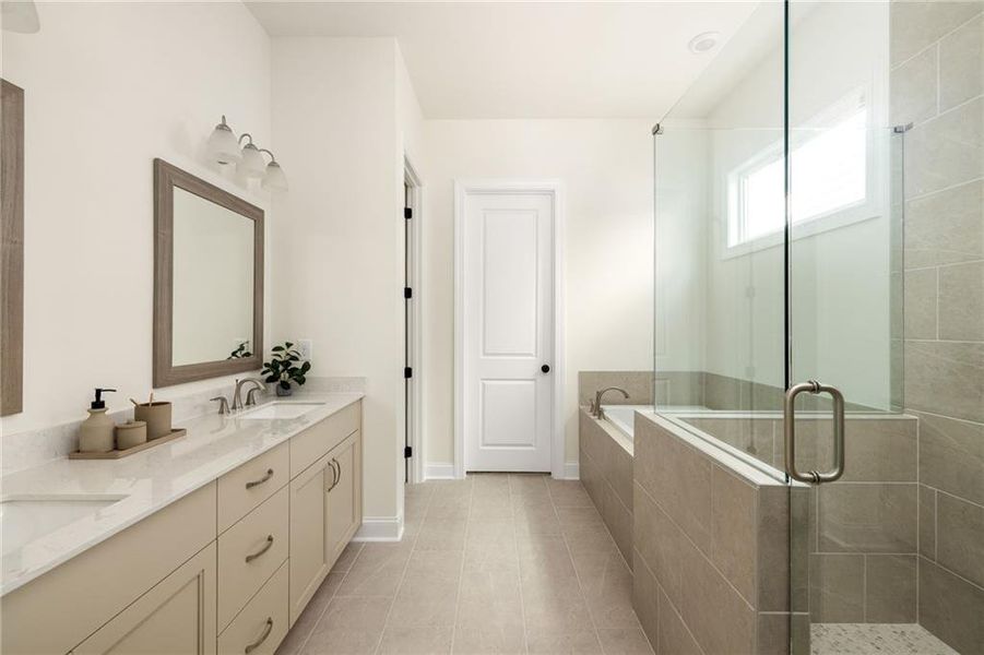 Furnished interior view inside a new home in Evanshire Single Family, Duluth (Image 10). Furnished interior view inside a new home in Evanshire Single Family, Duluth (Image 10).