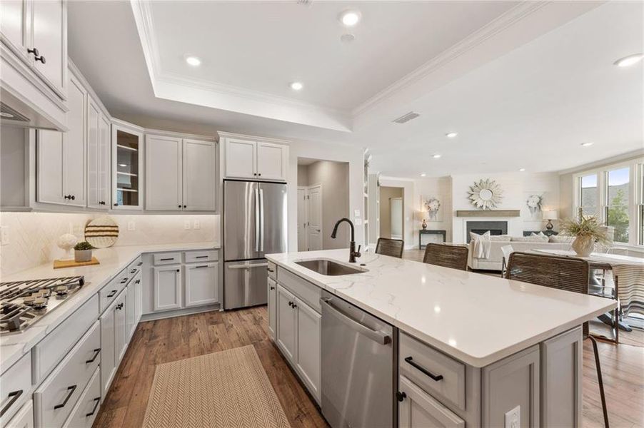 Furnished interior view inside a new home in The Courtyards of Franklin Goldmine, Cumming (Image 8).