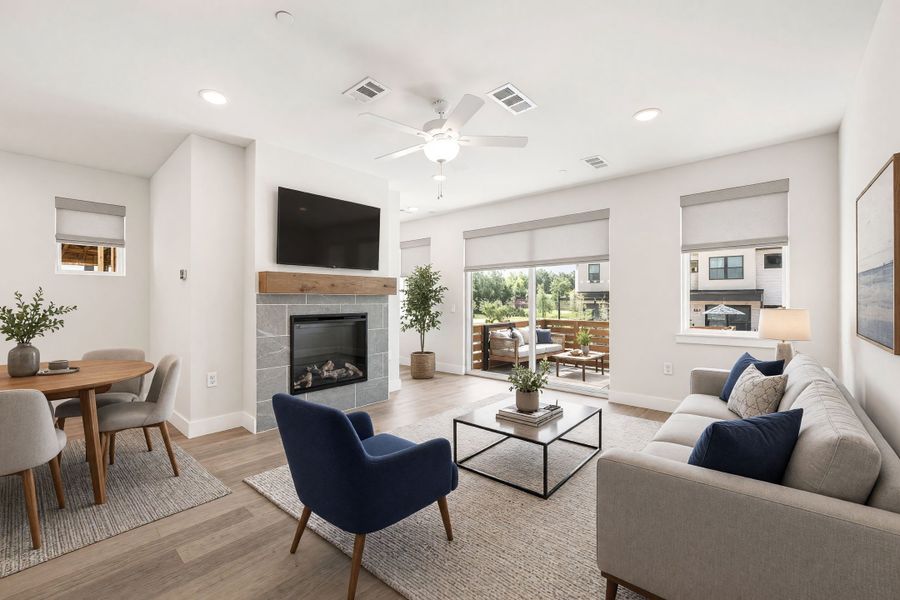 Furnished interior view inside a new home in Willow Grove Townhomes, Melissa (Image 14).