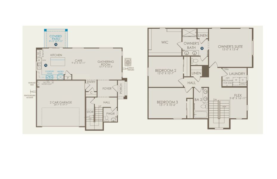 2D floor plan layout of this home in Asante- Atrium Series, Surprise, AZ (Image 4).