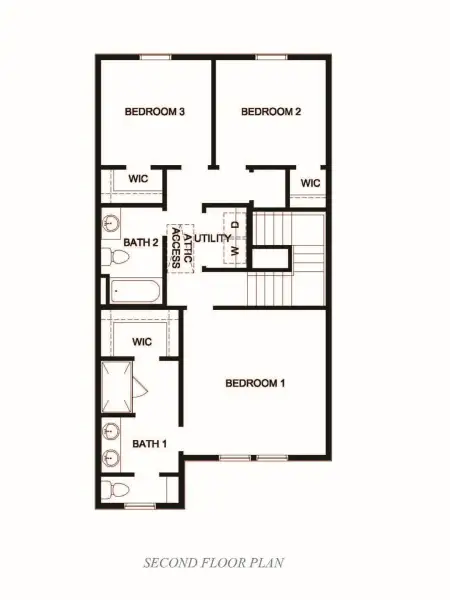 2D floor plan layout for the Groves by D.R. Horton in Dowdy Ferry, Dallas, TX (Image 4).