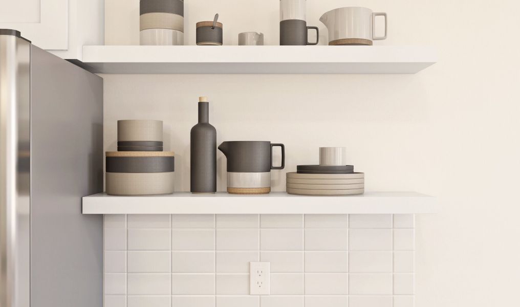 Tile backsplash in kitchen