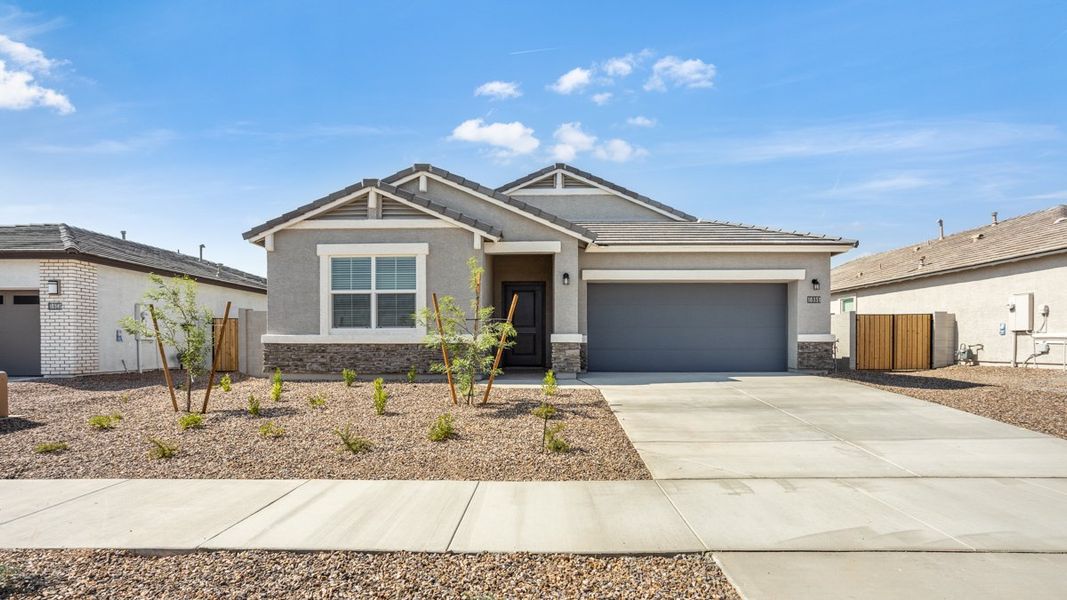 Representative exterior photo of a completed home built from the Blackstone by D.R. Horton in Rio Rancho Estates, Surprise, AZ (Image 20). Representative exterior photo of a completed home built from the Blackstone by D.R. Horton in Rio Rancho Estates, Surprise, AZ (Image 20).