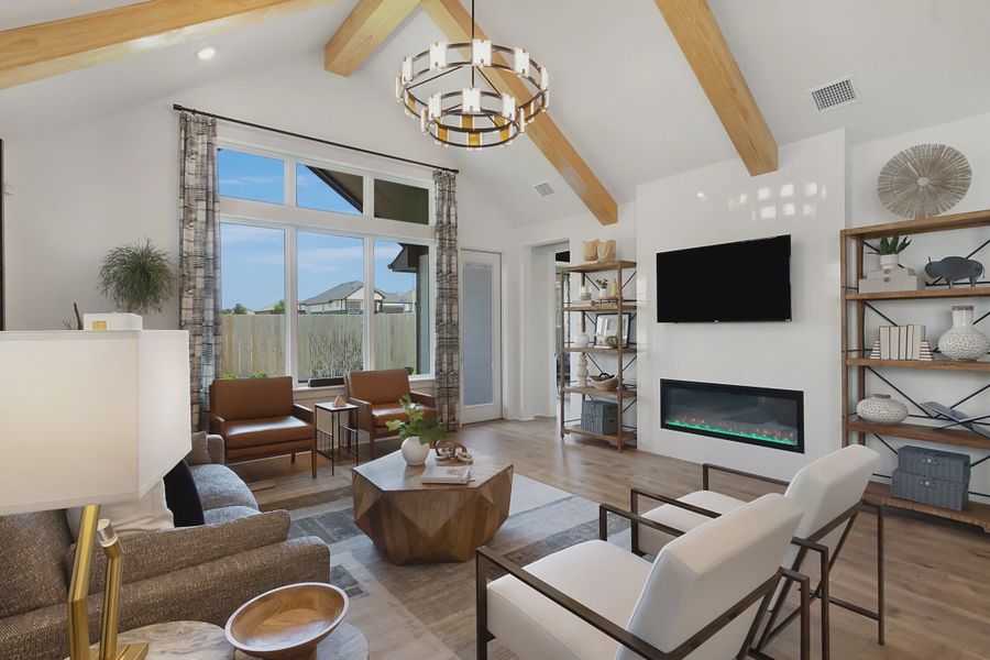 Representative furnished interior of a home built from the Adalynn by Chesmar Homes in Carillon, Boerne (Image 5).