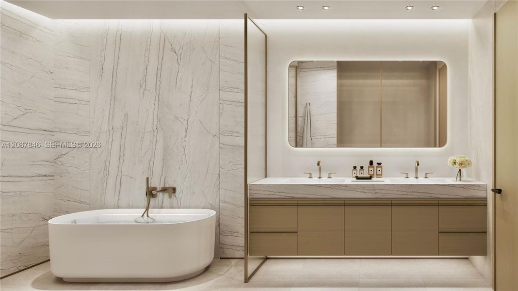 Furnished interior view inside a new home in Origin Residences, Bay Harbor Islands (Image 11).