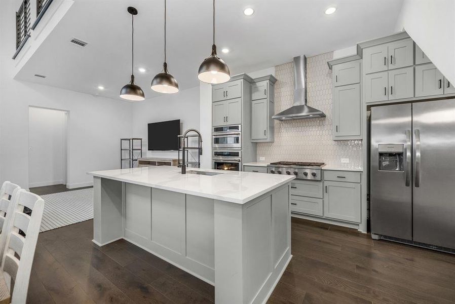 Furnished interior view inside a new home in Fields Villas - Darling Homes, Frisco (Image 6). Furnished interior view inside a new home in Fields Villas - Darling Homes, Frisco (Image 6).
