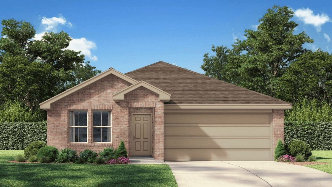 Front exterior of a new home in Terra Vista, Lubbock, TX, highlighting curb appeal (Image 1). Front exterior of a new home in Terra Vista, Lubbock, TX, highlighting curb appeal (Image 1).