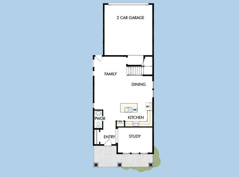 2D floor plan layout for the The Anders by David Weekley Homes in Emerald Heights at Bridgeland Central – 35’ Alley, Cypress, TX (Image 4).