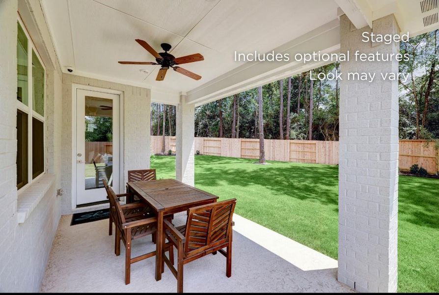 Exterior details and patio area of a home in WILDTREE 40', Montgomery (Image 3). Exterior details and patio area of a home in WILDTREE 40', Montgomery (Image 3).