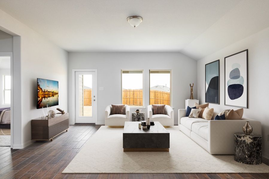 Representative furnished interior of a home built from the Brooks by Beazer Homes in Whitewing Trails: Meadows 50', Princeton (Image 6). Representative furnished interior of a home built from the Brooks by Beazer Homes in Whitewing Trails: Meadows 50', Princeton (Image 6).